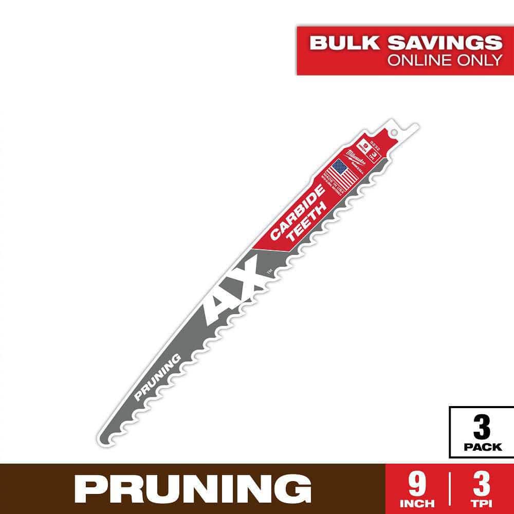 Milwaukee 9 in. 3 TPI Pruning Carbide Teeth Wood Cutting SAWZALL
