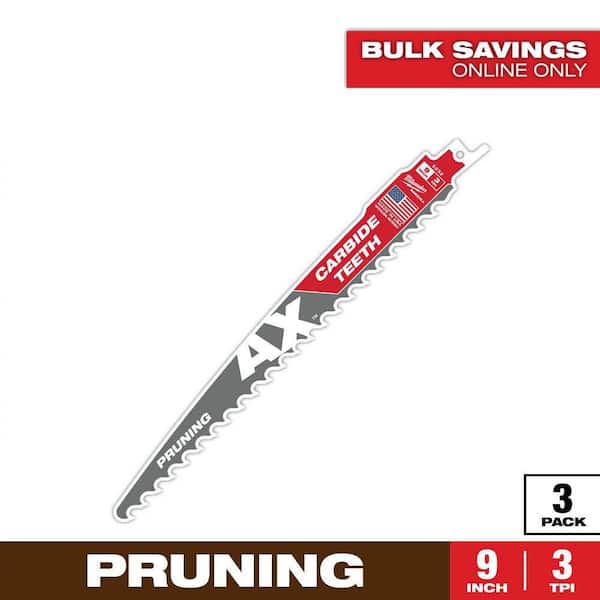 9 in. 3 TPI Pruning Carbide Teeth Wood Cutting SAWZALL Reciprocating Saw Blades (3-Pack)