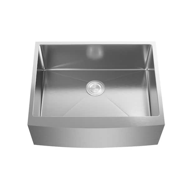 Unbranded Simply Living 27 in. Apron Single Bowl 16 Gauge Stainless Steel Kitchen Sink
