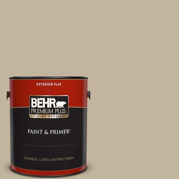 BEHR PREMIUM PLUS 1 gal. #BNC-03 Essential Brown Flat Exterior Paint & Primer