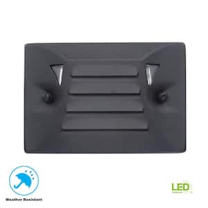 Low-Voltage Black Outdoor Integrated LED Half Brick Deck or Step Light