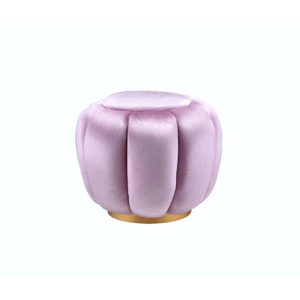 Pink Velvet Ottoman Footstool