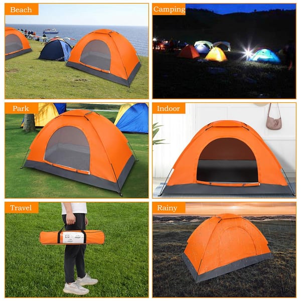 Karl home Pop-up Orange 1-Person Camping Tent 347928659805