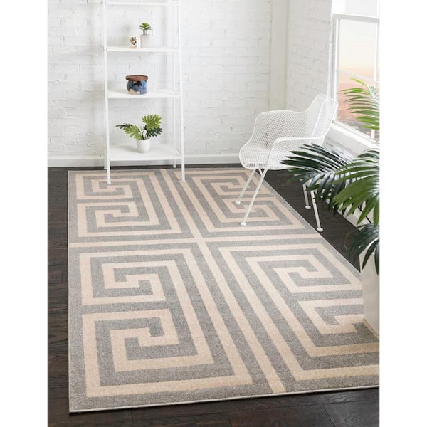 Athens Greek Key Gray 9' 0 x 12' 0 Area Rug