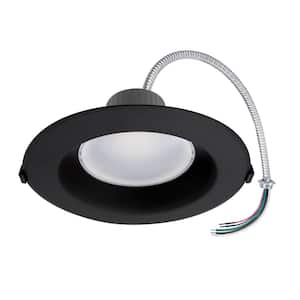 8 in. Black Recessed Commercial LED Downlight Trim, Selectable Color Temperature/Wattage, Up to 2200 Lumens