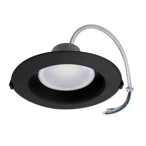8 in. Black Recessed Commercial LED Downlight Trim, Selectable Color Temperature/Wattage, Up to 2200 Lumens