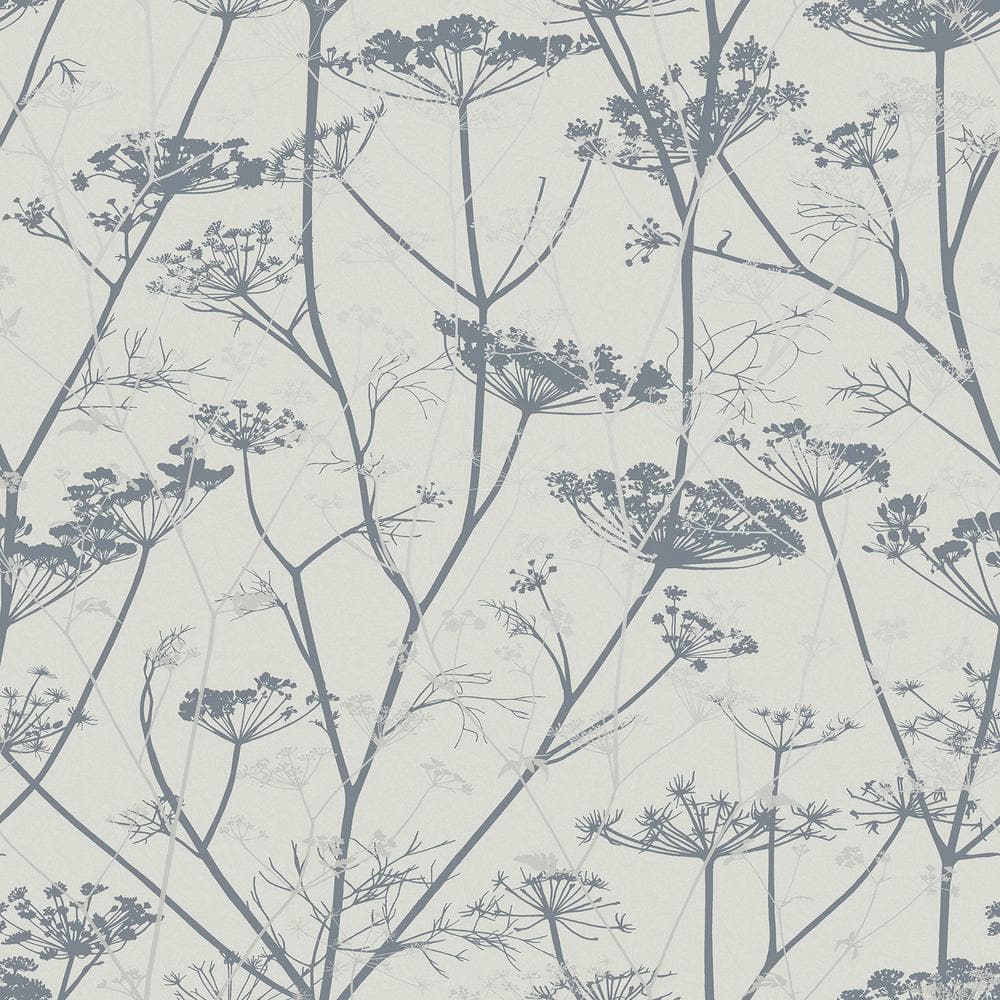 Clarissa Hulse Wild Chervil Dove and Silver White Removable Wallpaper Sampl