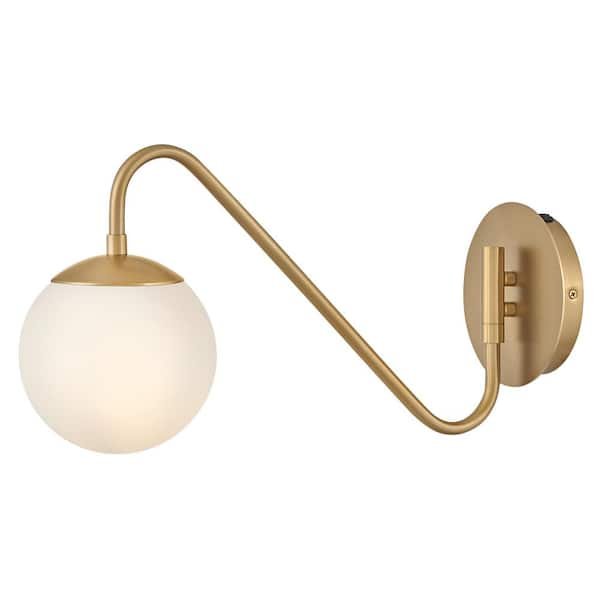 LARK Dottie 6.0 in. 1-Light Lacquered Brass Wall Sconce 83480LCB - The ...