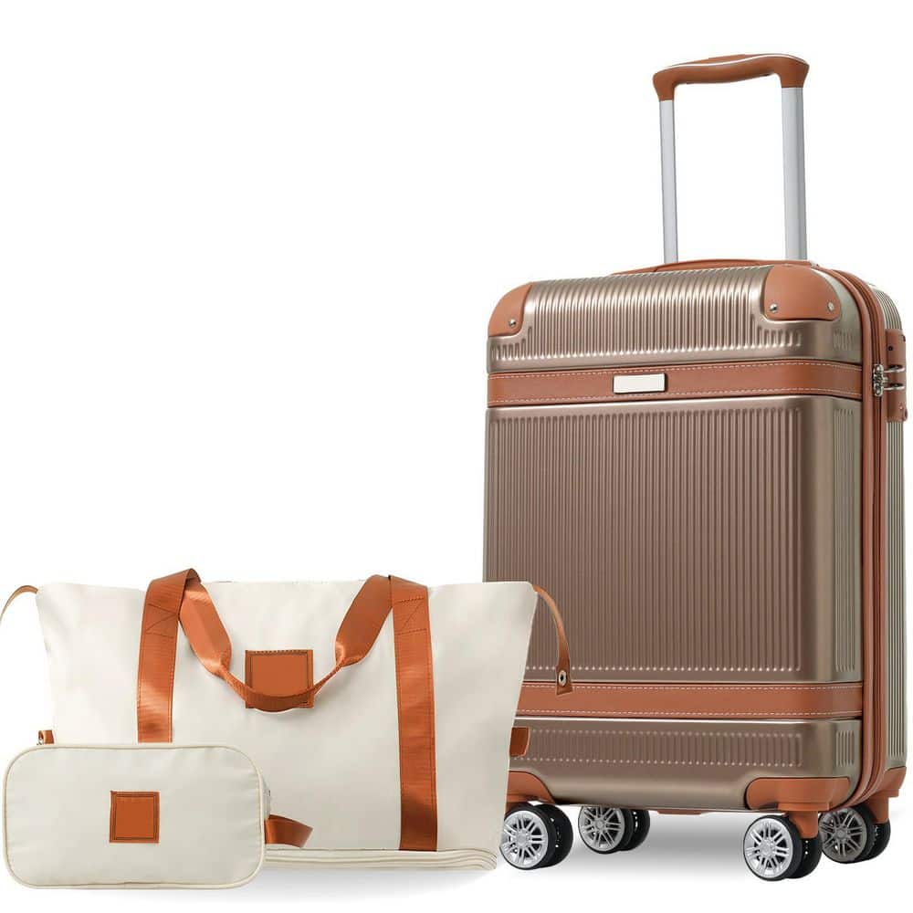 LIVACA 3-Piece Copper Hardshell Spinner TSA Lock Lightweight ABS