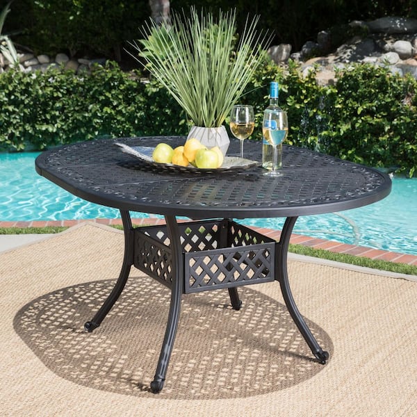 DIFY Outdoor Dining Table For 4, Round Patio Table With Umbrella
