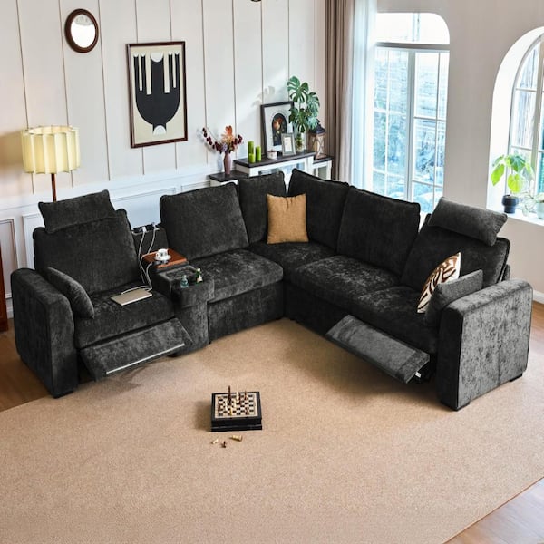 Oversized Modular Sectional Sofa with Double Power Recliner