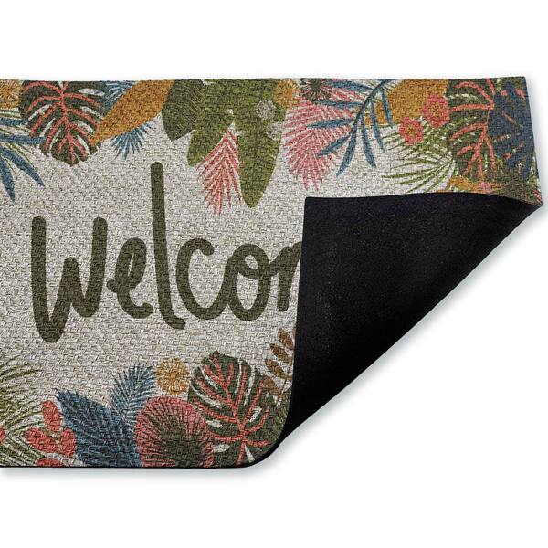 Whimsical Welcome Tropical Entry Multi-Colored 18 in. x 30 in. Polyester Non-Slip Outdoor Door Mat