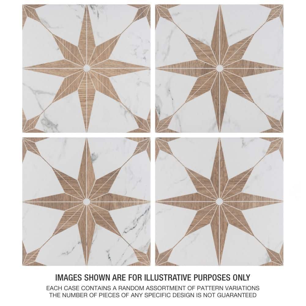 Noce Marble Look Porcelain Wall and Floor Tile