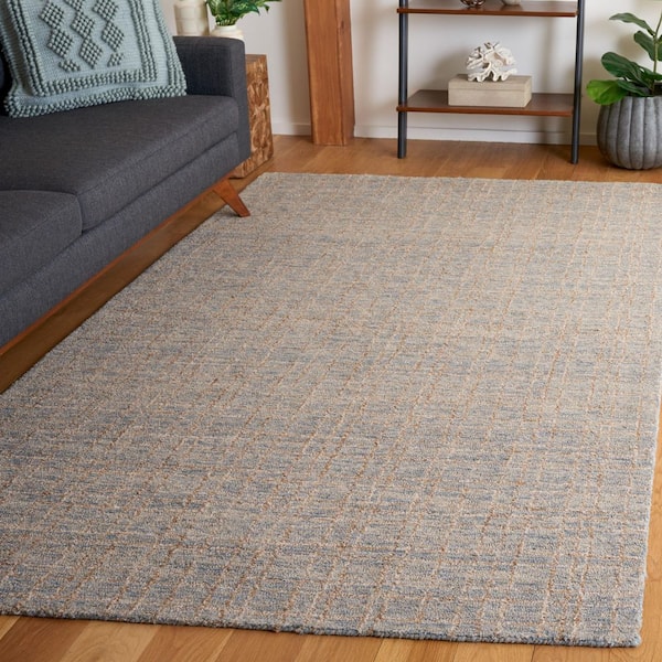 Ebony 3 ft. x 5 ft. Blue/Beige Abstract Distressed Area Rug