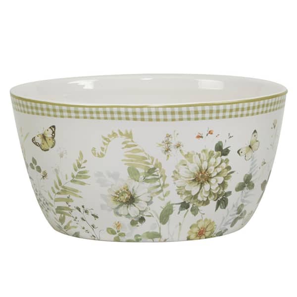 Certified International Green Fields 189.81 fl.oz Assorted Colors Earthenware Serving Bowl