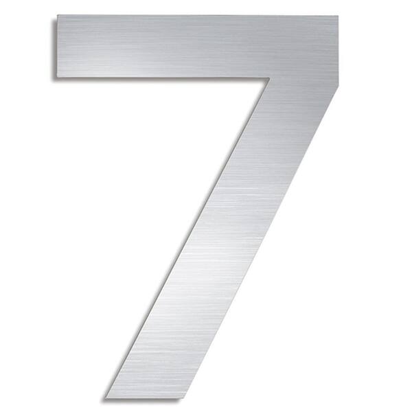 Blomus 5.9 in. Brushed Stainless Steel Mounted House Number 7