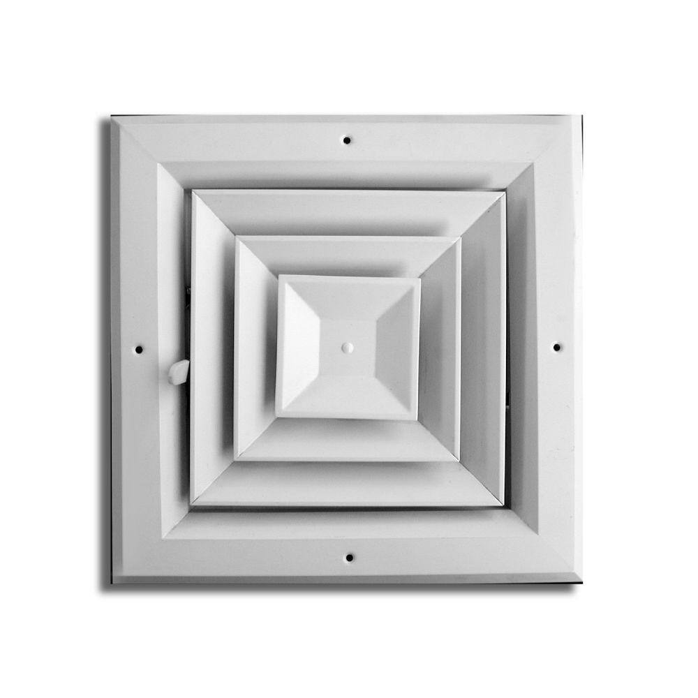 8 in. Square White Aluminum Ceiling Diffuser 086605 - The Home Depot