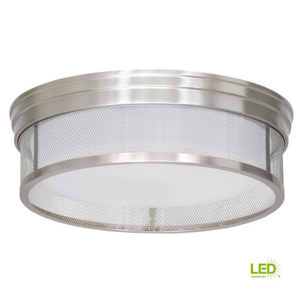 Progress Lighting 13 in. Merci Collection 1-Light Brushed Nickel 17-Watt Integrated LED Flush Mount