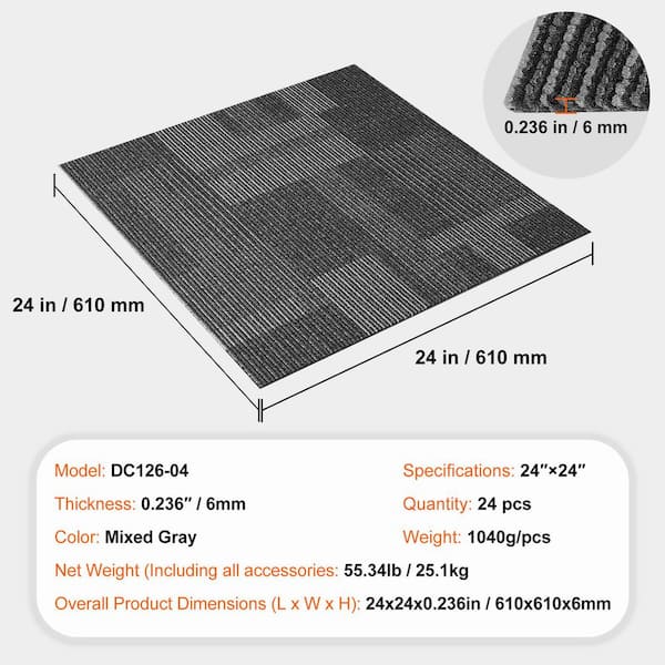 CUCOS Capet Tiles Peel And Stick, 30x30CM Squaes Capet