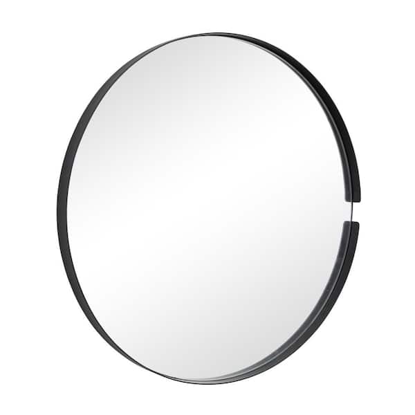 26 in. x 26 in. Round Framed Black Wall Mirror