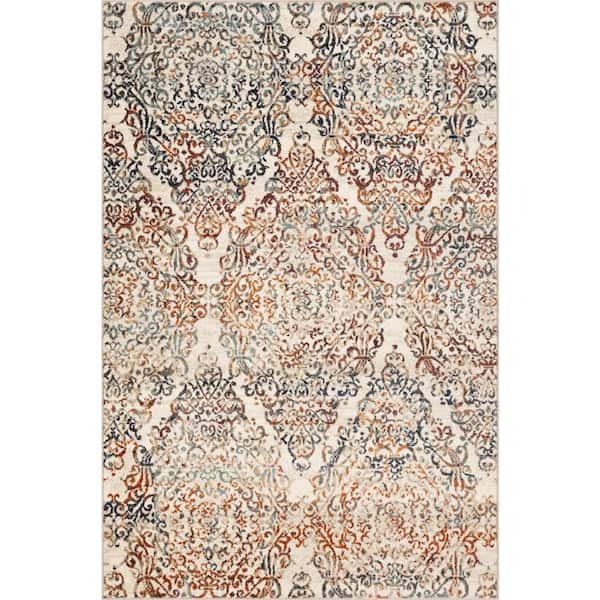 Kas Rugs Heritage Ivory 3 ft. x 5 ft. Timeless Distressed Moroccan Accent Rug