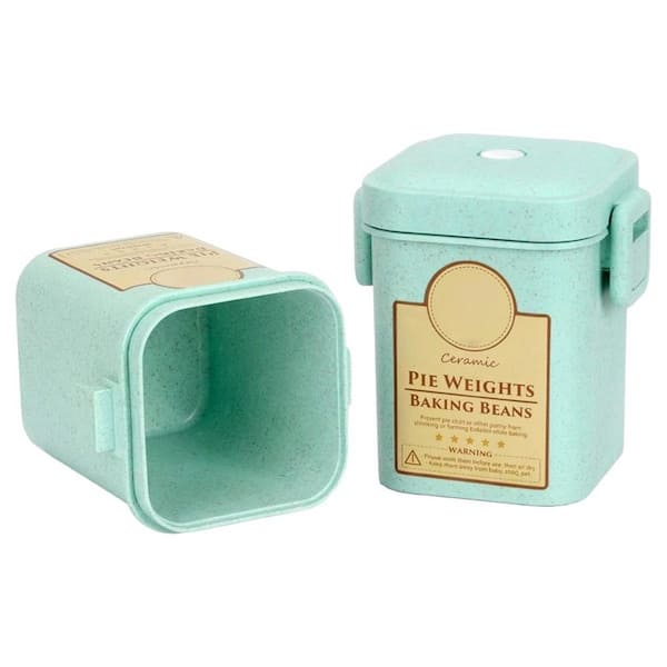 Ceramic Pie Weights 1.2lb Baking Beans Round Stoneware with Wheat Straw Container for Blind Bake Pie Crust