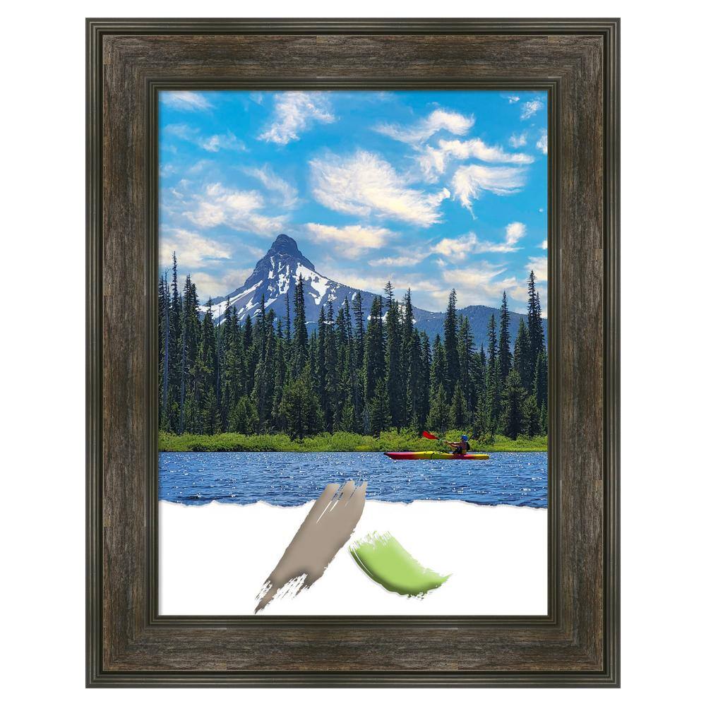 Amanti Art Rail Rustic Char Picture Frame Opening Size 18 x 24 in ...