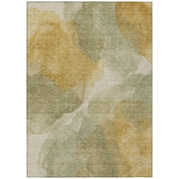 Chantille Machine Washable Indoor/Outdoor Abstract ACN2969 Gold 10 ft. x 14 ft. Area Rug
