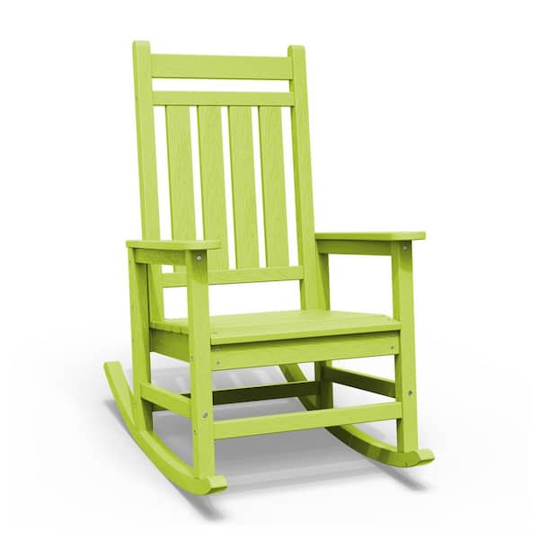 JEAREY HDPE Apple Green Adirondack Rocking Chair (1-Pack)