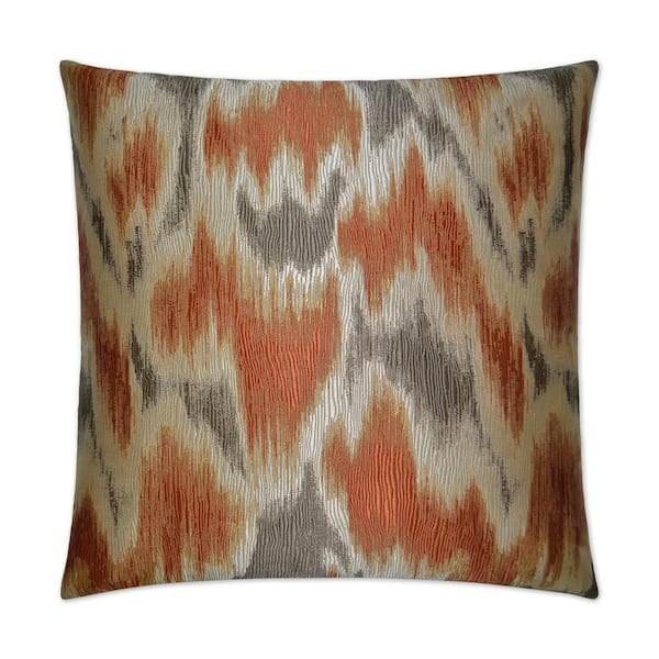 Watermark Orange Geometric Down 24 in. x 24 in. Throw Pillow2575O