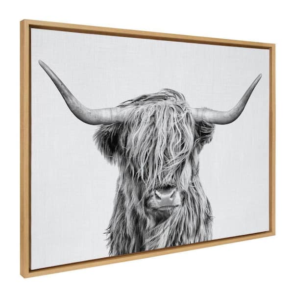 Kate and Laurel Sylvie Highland Cow 2 by Simon Te of Tai Prints Framed Art Print 28 in. x 38 in.