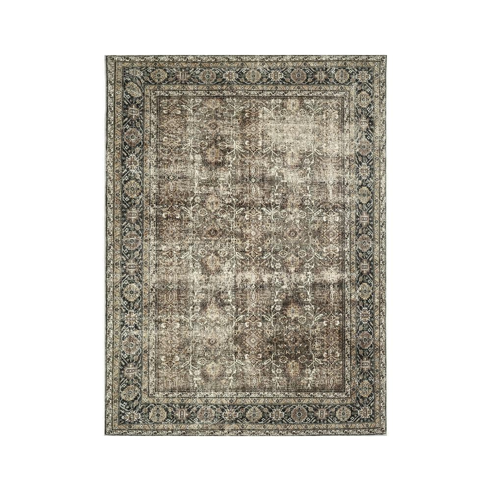 Kingston Brown 6 ft. x 9 ft. Distressed Herati All Over Design Area Rug price history on PriceWatchPro