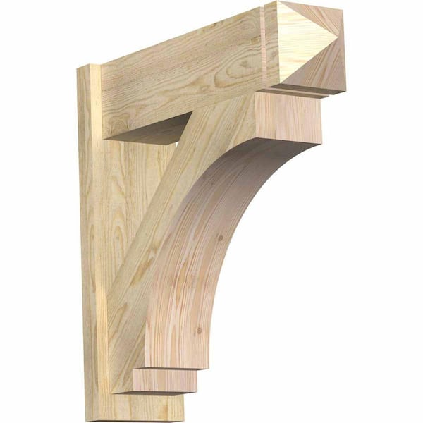Ekena Millwork 8 in. x 28 in. x 28 in. Douglas Fir Imperial Arts and Crafts Rough Sawn Outlooker