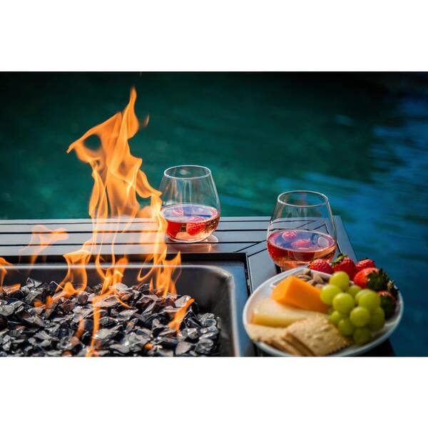 FIRE ISLAND 30 in. W x 24.6 in. H Square Steel Propane Black Slate