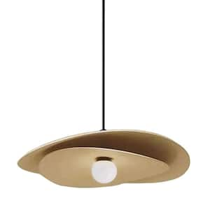 Paven 12-Watt 1-Light Aged Brass Tier Integrated LED Pendant Light