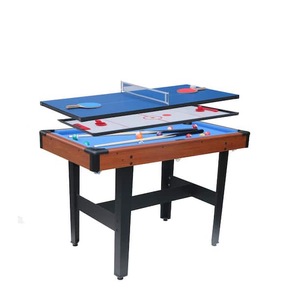 Huluwat 47.6 in. 3-in-1 Multi Game Table Billiards/Pool, Glide Hockey and Table Tennis for Home, Game Room