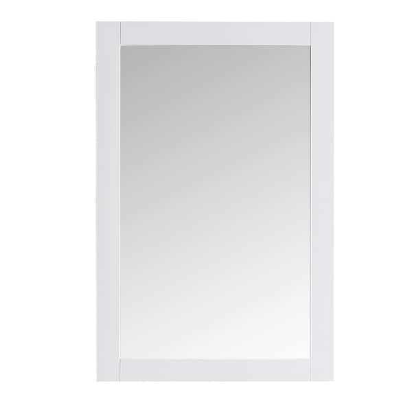 Fresca Hudson 20 in. W x 30 in. H Framed Rectangular Bathroom Vanity Mirror in White