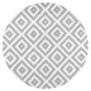 Kellee Contemporary Gray 3 ft. x 5 ft. Indoor Oval Area Rug