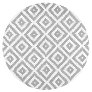 Hand Tufted Kellee Grey 5 ft. x 8 ft. Oval Area Rug