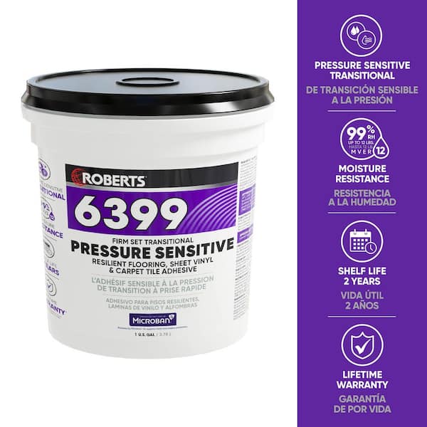 6399 4 Qt. (1 Gal.) 12 Hour Dry Time Firm Set Transitional Pressure-Sensitive Floor Adhesive in Off-White