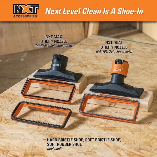 RIDGID NXT Utility Nozzle Shoe Kit with Hard, Soft, Rubber Bristle