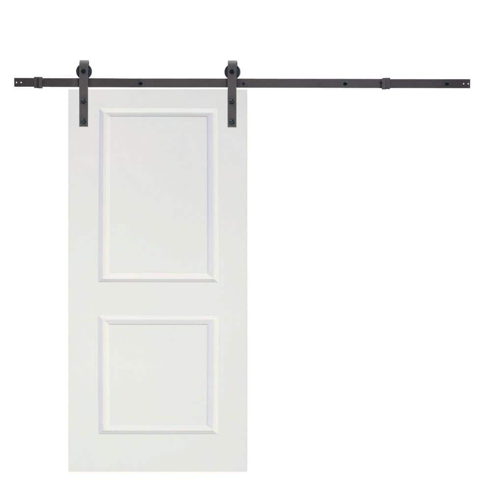 CALHOME 72 in. Classic Bent Strap Sliding Door Track Hardware and 36 in ...