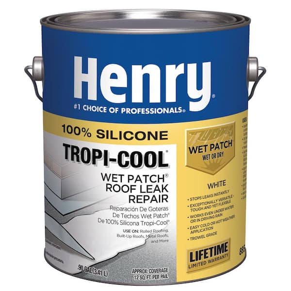 Henry 885 Tropi-Cool Wet Patch White 100% Silicone Roof Leak Repair Sealant 0.90 gal.