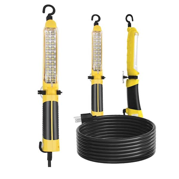 120-Volt LED Trouble Light, Handheld Corded Work Light with Magnetic Base and Double Swivel Hook for Garage, Car Repair