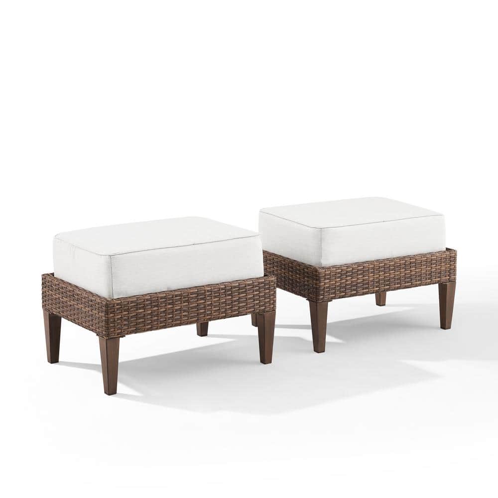 Capella Wicker Outdoor Ottoman with Creme Cushion (2-Pack) price history on PriceWatchPro