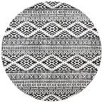 Tulum Ivory/Black 9 ft. x 9 ft. Round Area Rug