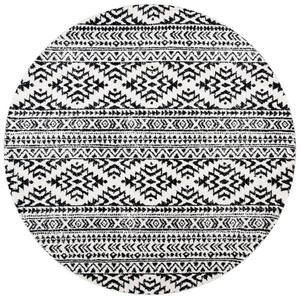 Tulum Ivory/Black 9 ft. x 9 ft. Round Area Rug