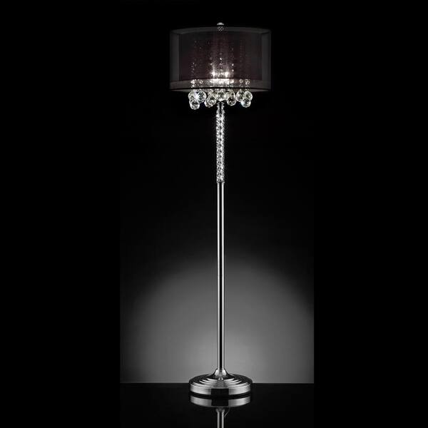 ORE International 62.5 in. Effleurer Crystal Floor Lamp K-5150FB