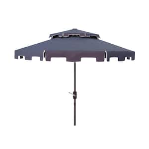 Zimmerman 9 ft. Aluminum Market Tilt Patio Umbrella in Navy/White