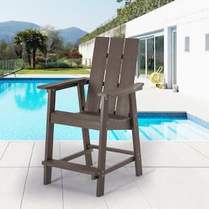 Plastic Barstool Adirondack Chair Outdoor Bar Stool 300 lbs. for Deck and Balcony, Coffee